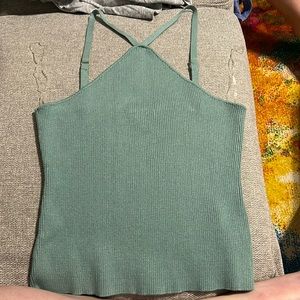 Sage green halter top Xl